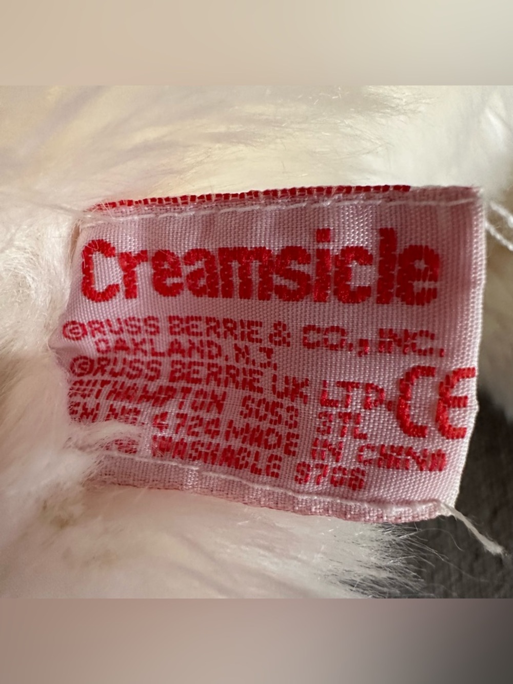 Creamsicle Russ Berrie stuffed polar bear plush cuddle collectible - Picture 5 of 7